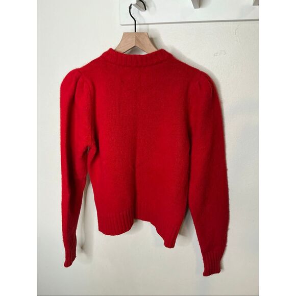 GANNI World Graphic Wool Blend Sweater In Barbados Cherry - Picture 5 of 9